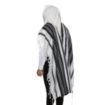 ⁦טלית גדול צמר חבד מידה 70 בטנה משי - פתיל דק⁩ – תמונה ⁦2⁩